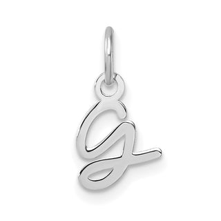 14K White Gold Uppercase Letter G Initial Charm