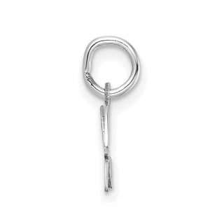 14K White Gold Uppercase Letter H Initial Charm