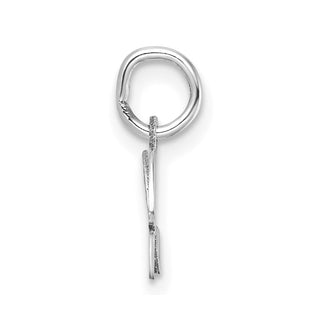 14K White Gold Uppercase Letter H Initial Charm