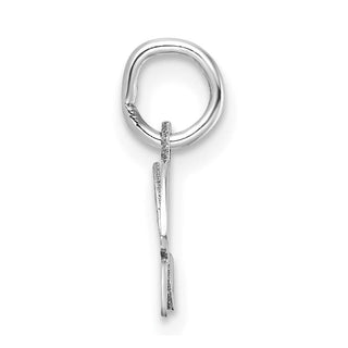 14K White Gold Uppercase Letter H Initial Charm