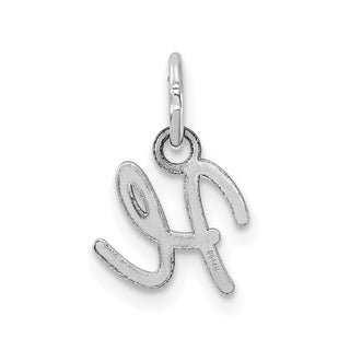 14K White Gold Uppercase Letter H Initial Charm