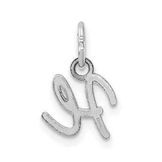 14K White Gold Uppercase Letter H Initial Charm