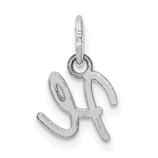 14K White Gold Uppercase Letter H Initial Charm