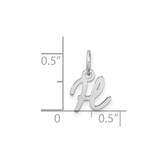 14K White Gold Uppercase Letter H Initial Charm
