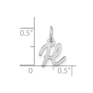 14K White Gold Uppercase Letter H Initial Charm