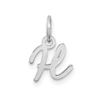14K White Gold Uppercase Letter H Initial Charm