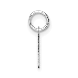 14K White Gold Uppercase Letter I Initial Charm