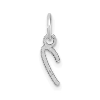 14K White Gold Uppercase Letter I Initial Charm
