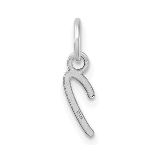 14K White Gold Uppercase Letter I Initial Charm