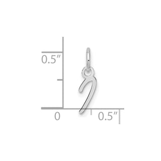 14K White Gold Uppercase Letter I Initial Charm