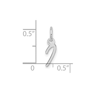 14K White Gold Uppercase Letter I Initial Charm