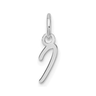 14K White Gold Uppercase Letter I Initial Charm