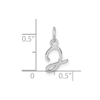 14K White Gold Uppercase Letter J Initial Charm