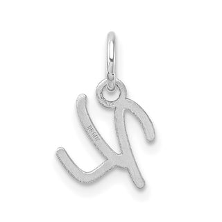 14K White Gold Uppercase Letter K Initial Charm