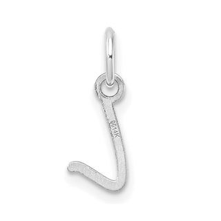 14K White Gold Uppercase Letter L Initial Charm