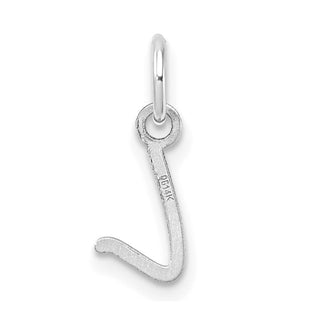 14K White Gold Uppercase Letter L Initial Charm
