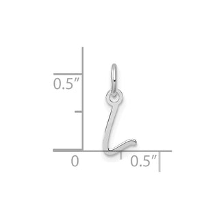 14K White Gold Uppercase Letter L Initial Charm