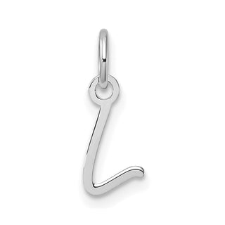 14K White Gold Uppercase Letter L Initial Charm