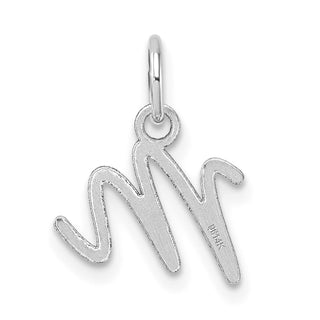 14K White Gold Uppercase Letter M Initial Charm