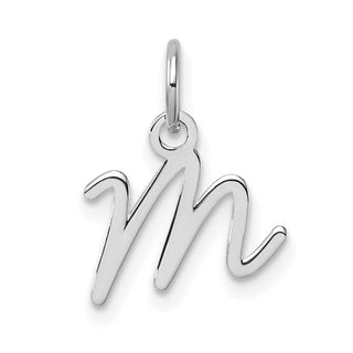 14K White Gold Uppercase Letter M Initial Charm