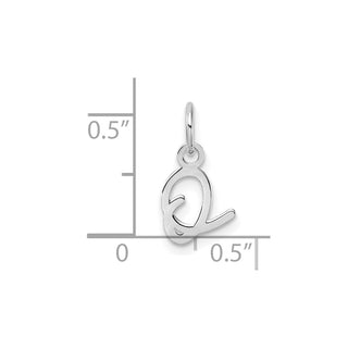 14K White Gold Uppercase Letter O Initial Charm
