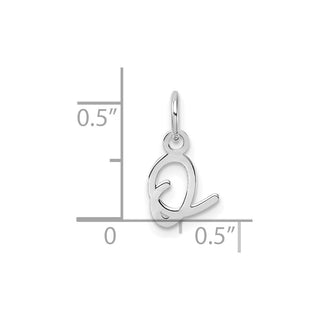 14K White Gold Uppercase Letter O Initial Charm