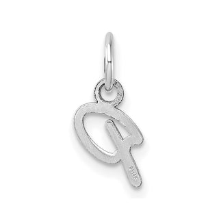 14K White Gold Uppercase Letter P Initial Charm