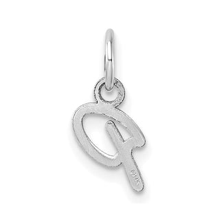 14K White Gold Uppercase Letter P Initial Charm
