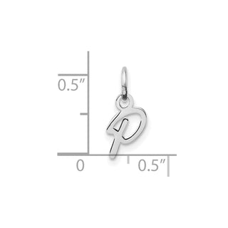 14K White Gold Uppercase Letter P Initial Charm