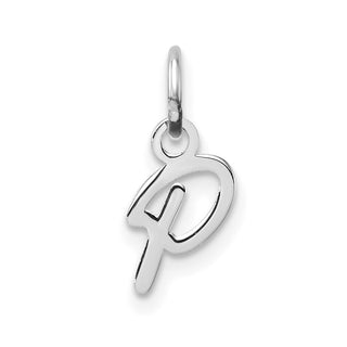 14K White Gold Uppercase Letter P Initial Charm