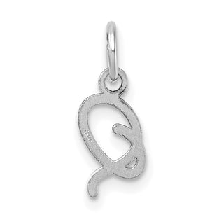 14K White Gold Uppercase Letter Q Initial Charm