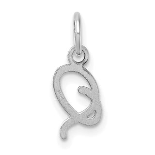 14K White Gold Uppercase Letter Q Initial Charm