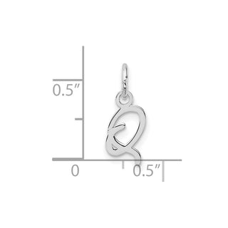14K White Gold Uppercase Letter Q Initial Charm