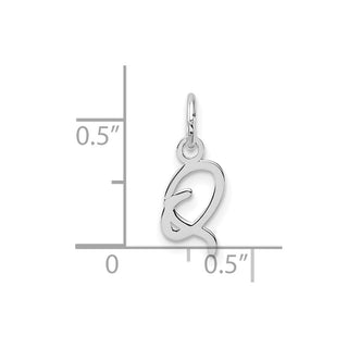 14K White Gold Uppercase Letter Q Initial Charm