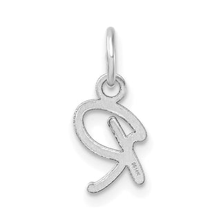 14K White Gold Uppercase Letter R Initial Charm