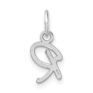 14K White Gold Uppercase Letter R Initial Charm
