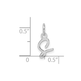 14K White Gold Uppercase Letter S Initial Charm