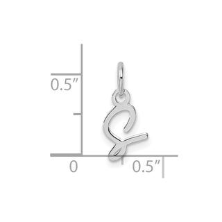 14K White Gold Uppercase Letter S Initial Charm