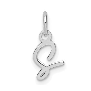 14K White Gold Uppercase Letter S Initial Charm