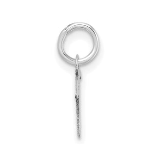 14K White Gold Uppercase Letter T Initial Charm