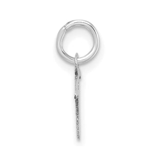 14K White Gold Uppercase Letter T Initial Charm