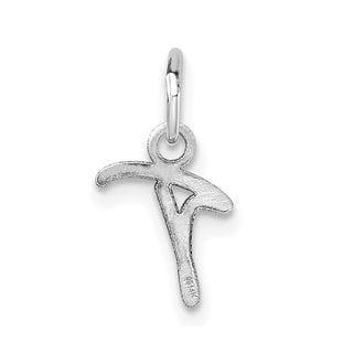 14K White Gold Uppercase Letter T Initial Charm