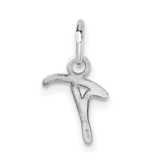 14K White Gold Uppercase Letter T Initial Charm