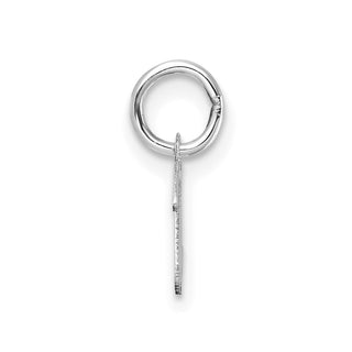 14K White Gold Uppercase Letter U Initial Charm