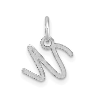 14K White Gold Uppercase Letter U Initial Charm