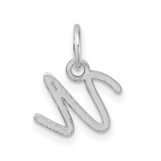 14K White Gold Uppercase Letter U Initial Charm