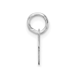 14K White Gold Uppercase Letter V Initial Charm
