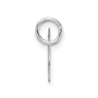 14K White Gold Uppercase Letter W Initial Charm