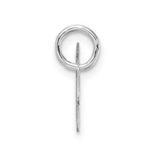 14K White Gold Uppercase Letter W Initial Charm