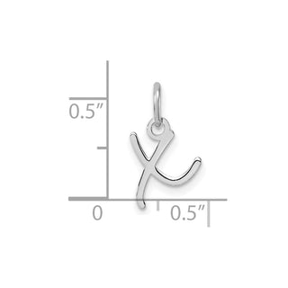 14K White Gold Uppercase Letter X Initial Charm